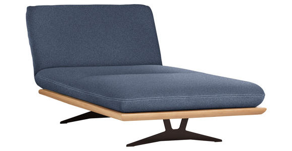 OTTOMANE Blau, Eichefarben - Blau/Eichefarben, Design, Holz/Textil (114/92/165cm) - Dieter Knoll