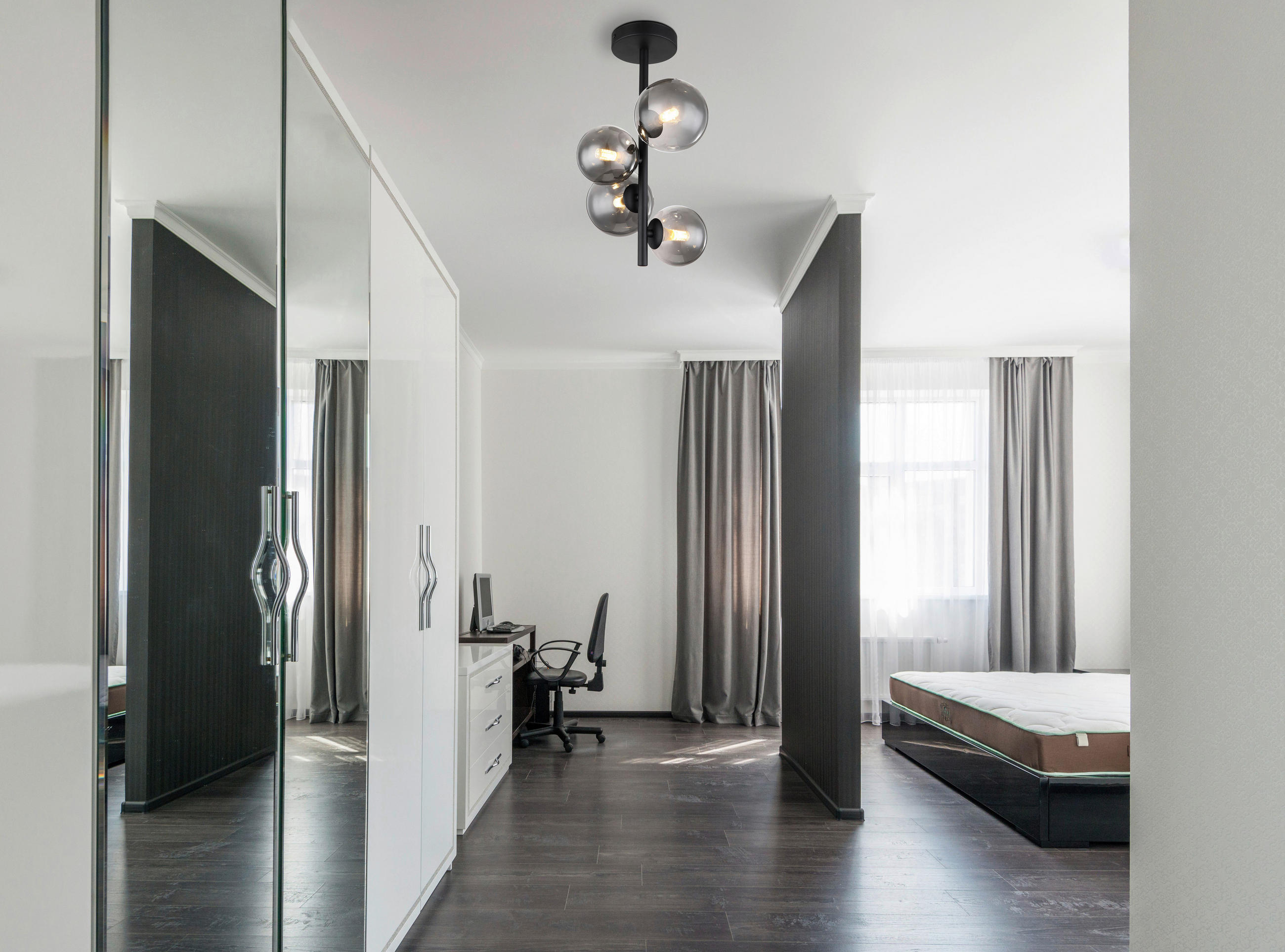 LED-DECKENLEUCHTE 27/23/40 cm   - Schwarz, Design, Glas/Metall (27/23/40cm) - Globo