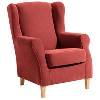 OHRENSESSEL in Velours Terracotta  - Buchefarben/Terracotta, Design, Holz/Textil (77/103/86cm) - Max Winzer