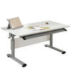 JUGENDSCHREIBTISCH 120/70/53-79 cm  - Silberfarben/Weiß, Design, Holzwerkstoff/Metall (120/70/53-79cm) - Paidi