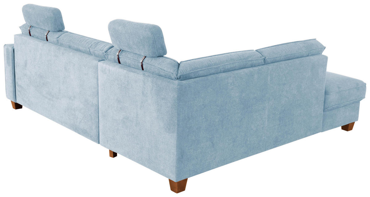 ECKSOFA in Flachgewebe Hellblau  - Eichefarben/Hellblau, Konventionell, Holz/Textil (213/236cm) - Sit & More