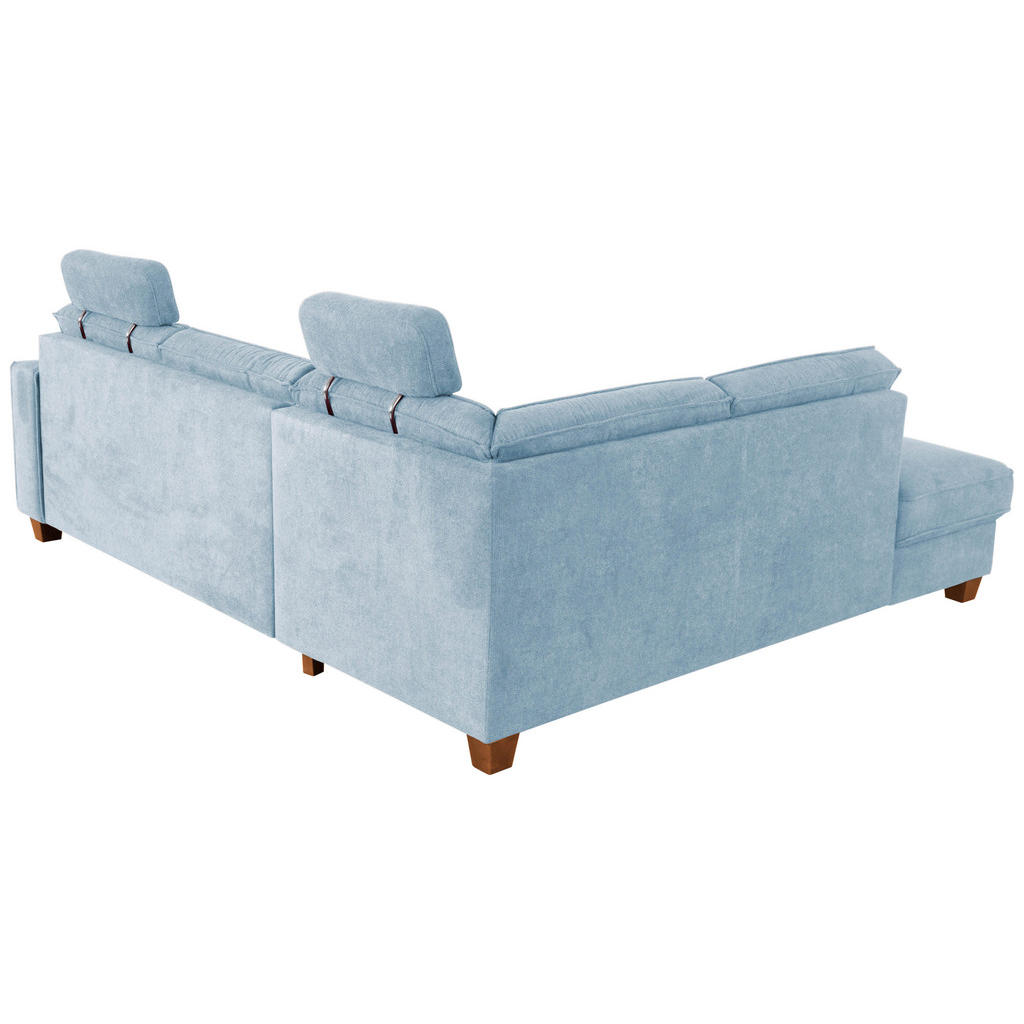 Thumbnail - Sit & More Ecksofa, Hellblau, Textil, Buche, massiv, 5,5-Sitzer, Ottomane links, L-Form, 236x213 cm, Goldenes M, Oeko-Te...