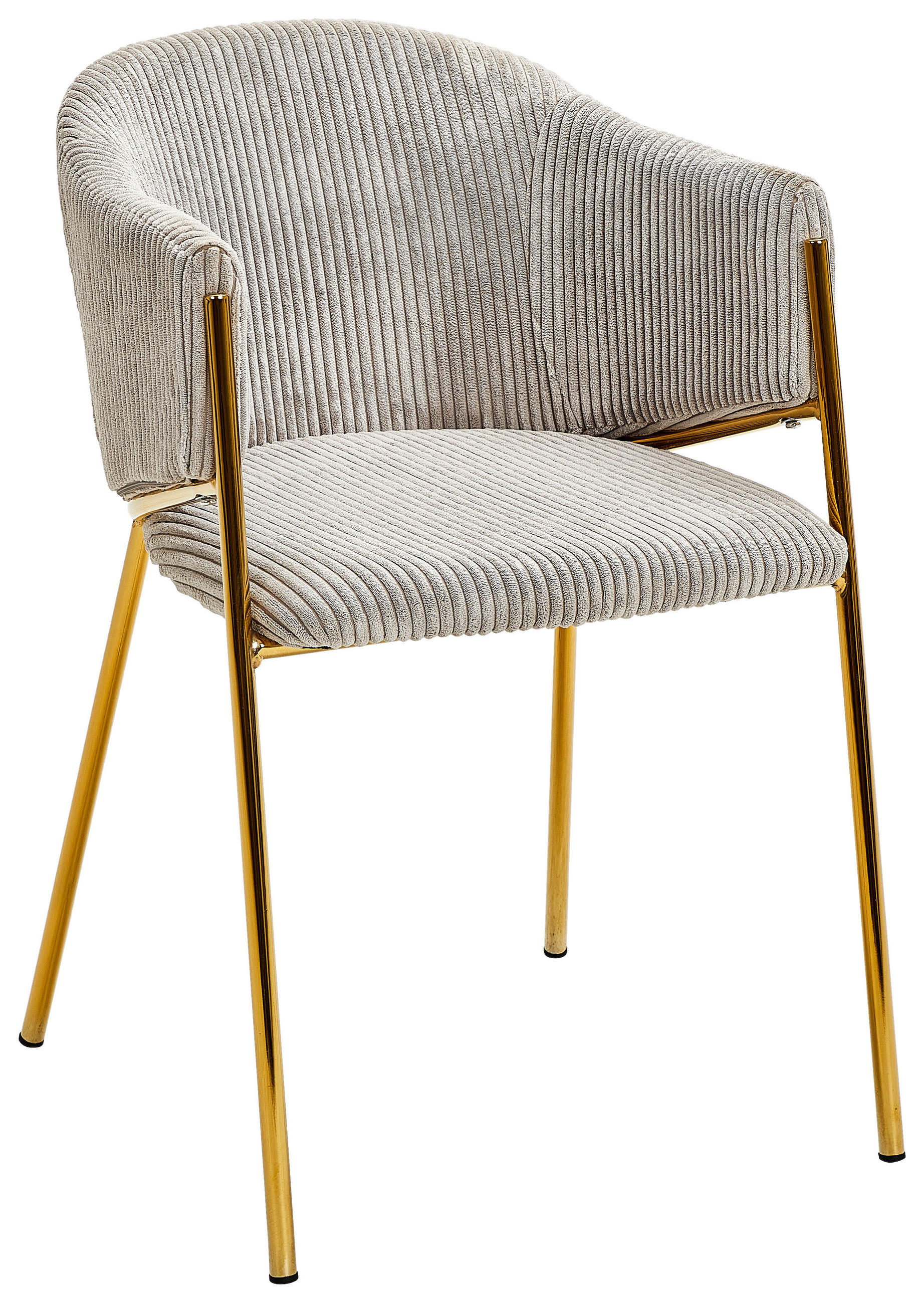 ARMLEHNSTUHL  in Eisen Cord  - Goldfarben/Hellgrau, Design, Textil/Metall (53/78/61cm) - Ambia Home