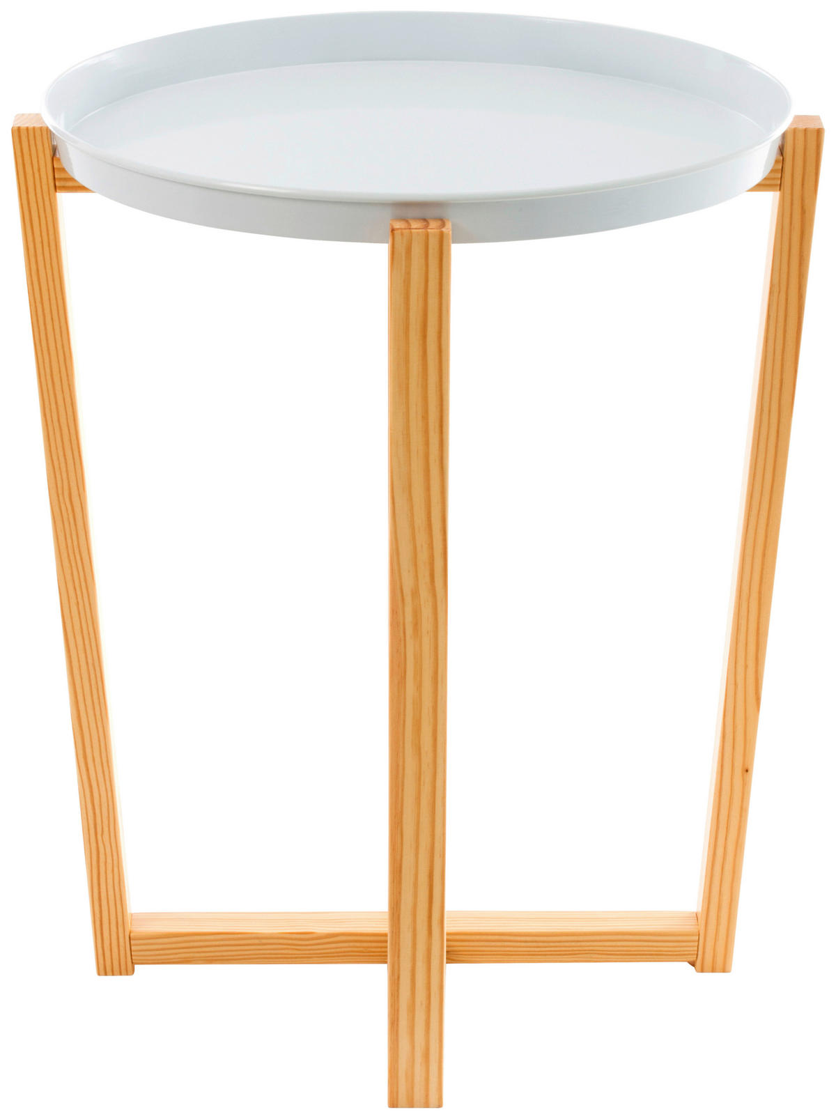 ODKLÁDACÍ STOLEK, pinie, bílá - bílá/barvy pinie, Design, kov/dřevo (48/60/48cm) - MID.YOU