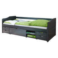 STAURAUMBETT 90/200 cm  in Dunkelgrau   - Dunkelgrau, Modern, Holz (90/200cm) - MID.YOU