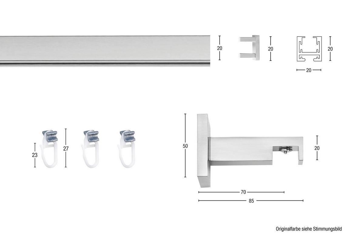 VORHANGSTANGENSET 650 cm  - Weiß, Basics, Metall (650cm)