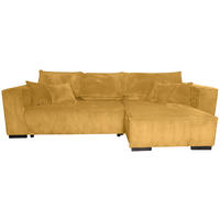 ECKSOFA Senfgelb Cord  - Senfgelb/Braun, KONVENTIONELL, Holz/Textil (293/160cm) - Carryhome