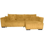 ECKSOFA  in Cord Senfgelb  - Senfgelb/Braun, KONVENTIONELL, Holz/Textil (293/160cm) - Carryhome