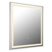 OGLEDALO Z OSVETLITVIJO, 50/50/2,8 cm kovina, umetna masa, steklo  - Basics, kovina/umetna masa (50/50/2,8cm) - Globo