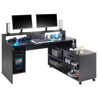 GAMINGTISCH 160/70/92 cm  in Schwarz  - Schwarz, LIFESTYLE, Holzwerkstoff/Kunststoff (160/70/92cm) - Livetastic