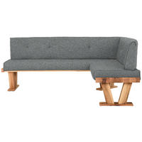 ECKBANK Holz, Textil Dunkelgrau  - Eichefarben/Dunkelgrau, Natur, Holz/Textil (225/155cm) - Moderano