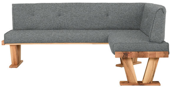 ECKBANK 225/155 cm  in Dunkelgrau  - Eichefarben/Dunkelgrau, Natur, Holz/Textil (225/155cm) - Moderano