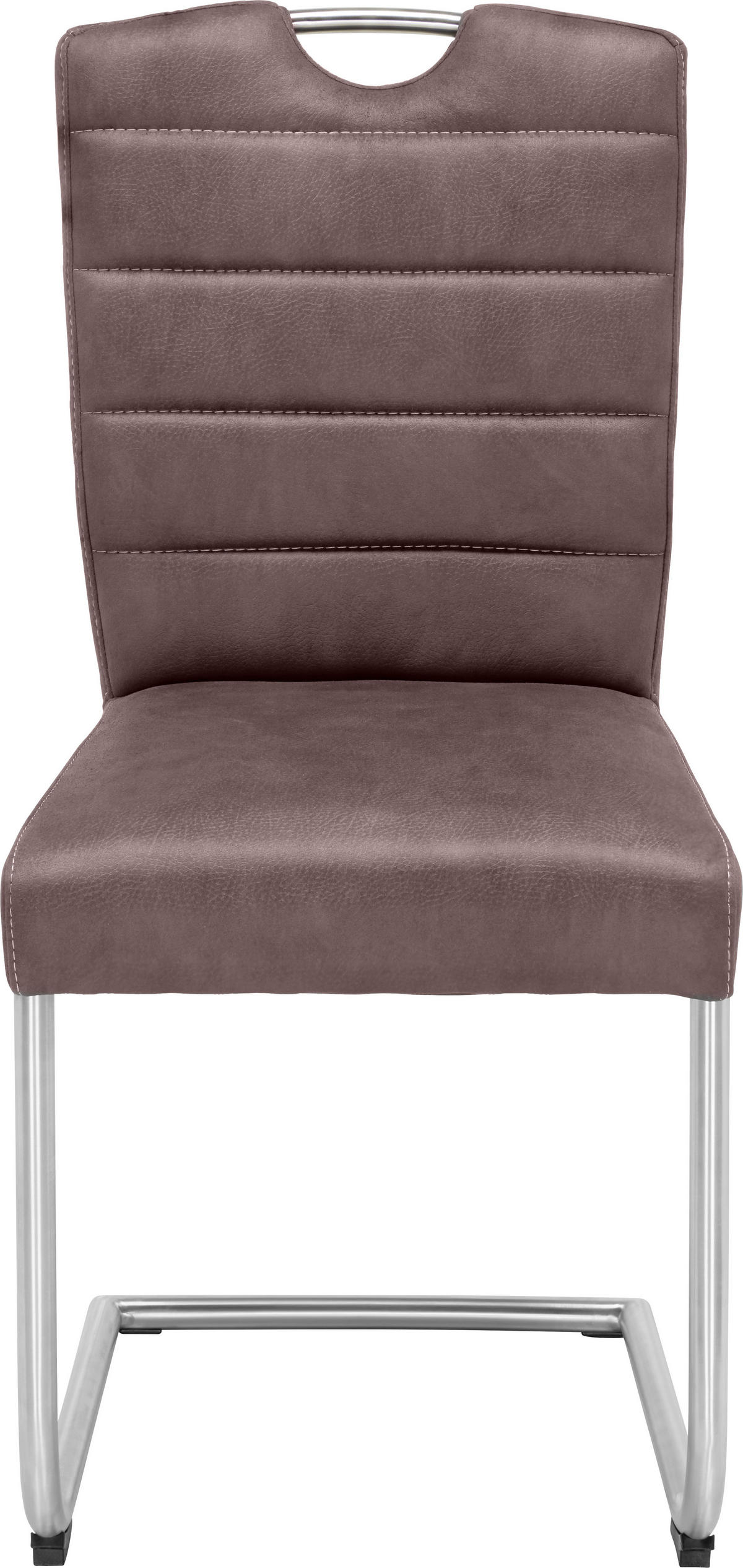 SCAUN BUCATARIE din metal, textil maro, culoare inox  - maro/gri deschis, Design, metal/textil (46/96/59cm) - Novel