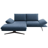 ECKSOFA Flachgewebe Blau  - Blau/Schwarz, Design, Textil/Metall (155/234cm) - Dieter Knoll