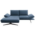 ECKSOFA  in Flachgewebe Blau  155/234 cm  - Blau/Schwarz, Design, Textil/Metall (155/234cm) - Dieter Knoll
