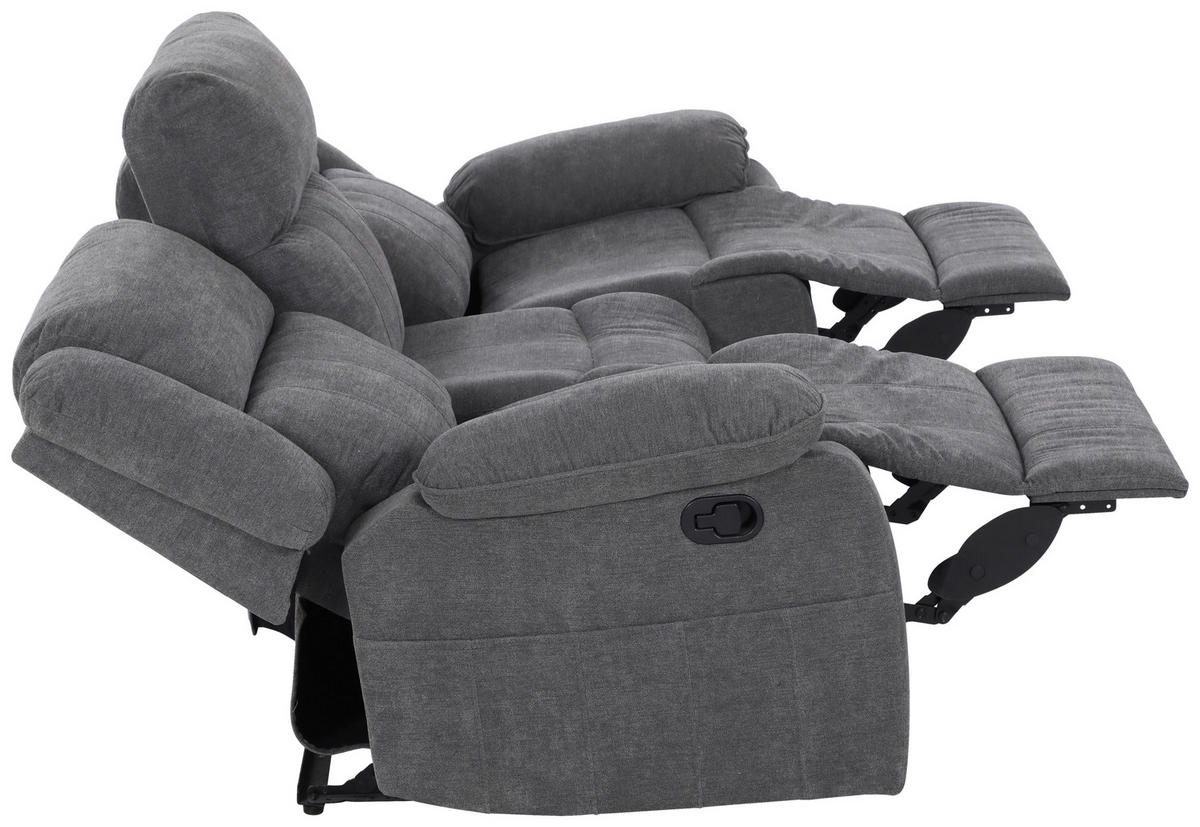 3-SITS SOFFA i vävt tyg grå  - svart/grå, Basics, textil/plast (209/101/93cm) - P & B