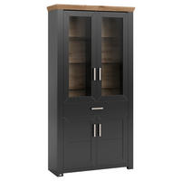 VITRINE in Graphitfarben, Eiche Artisan  - Graphitfarben/Eiche Artisan, Design, Glas/Holzwerkstoff (104,5/206,6/42,2cm) - SetOne by Musterring