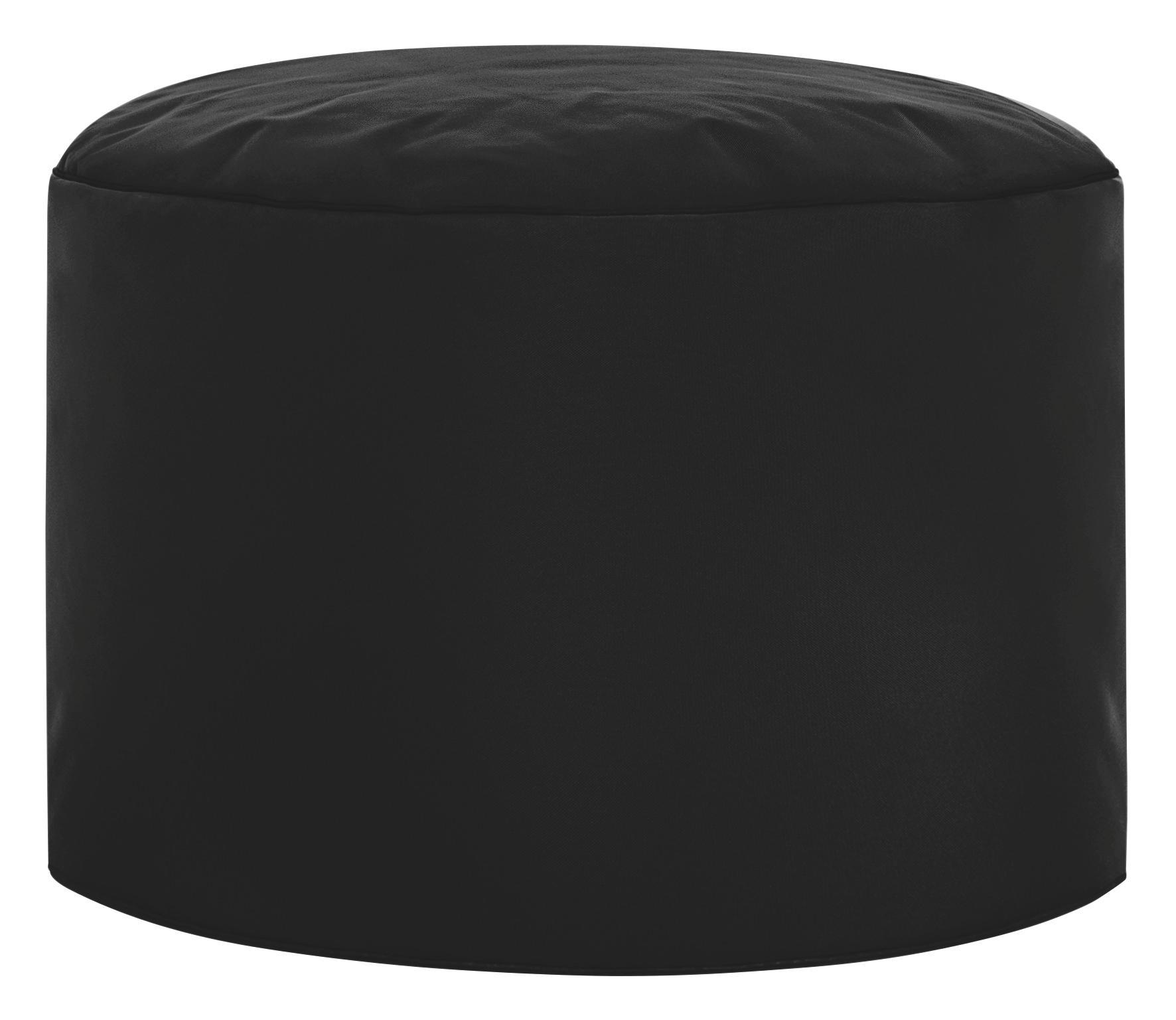 Pouf in Textil Schwarz