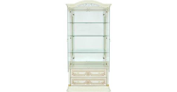 VITRINE in Beige - Beige/Goldfarben, LIFESTYLE, Glas/Holzwerkstoff (109/212/53cm) - Cantus