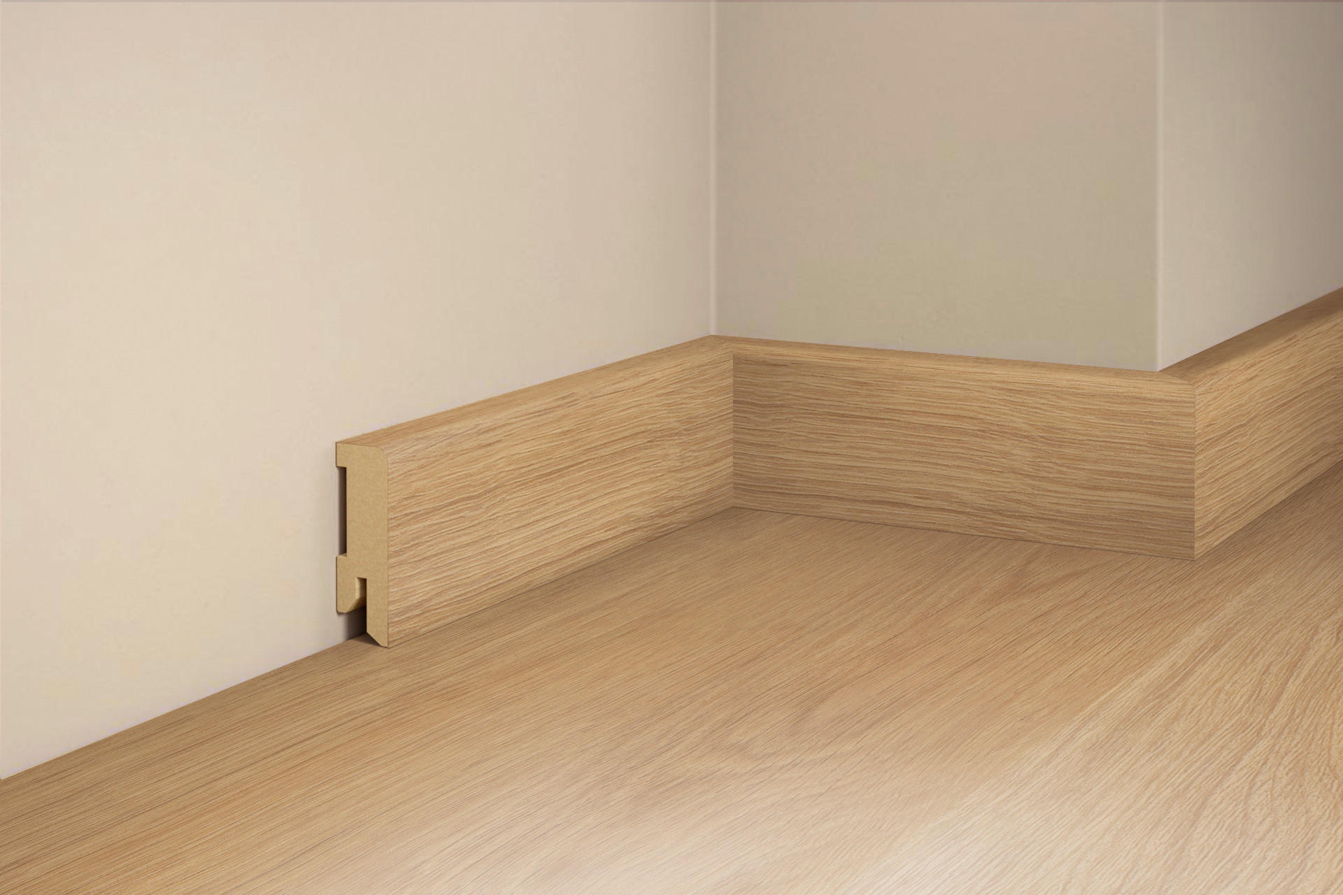 SOCKELLEISTE, Eiche Sahara  - Basics, Holz (240/5/1,6cm) - Tilo