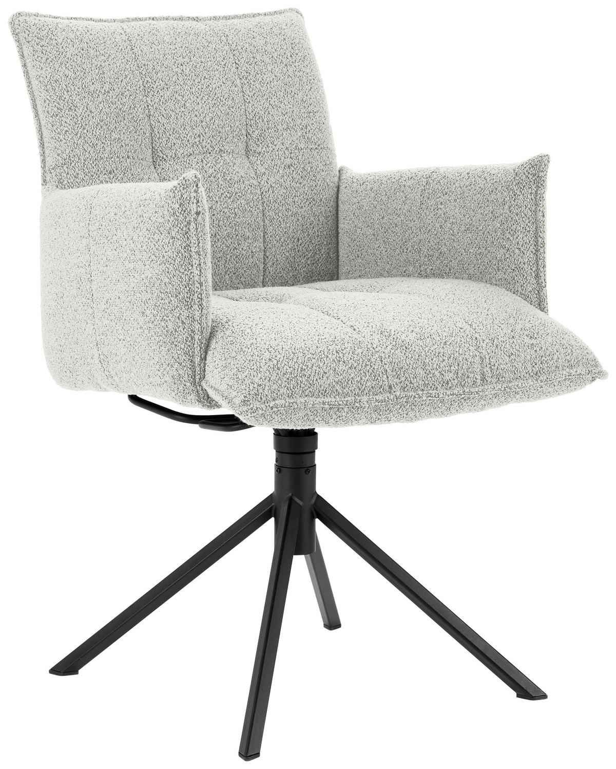 ARMLEHNSTUHL  in Flachgewebe  - Champagner/Schwarz, Design, Textil/Metall (55/85/65cm) - Valnatura