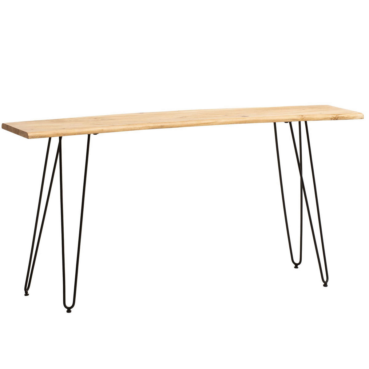 KONSOLENTISCH in Holz 150/36/75 cm    - Schwarz/Akaziefarben, Design, Holz/Metall (150/36/75cm) - MID.YOU