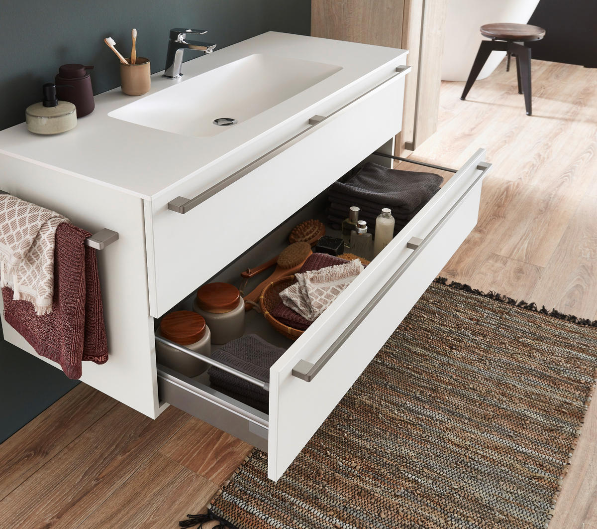 BADEZIMMER  in 120 cm  - Weiß, KONVENTIONELL, Glas/Keramik (120cm) - Celina Home