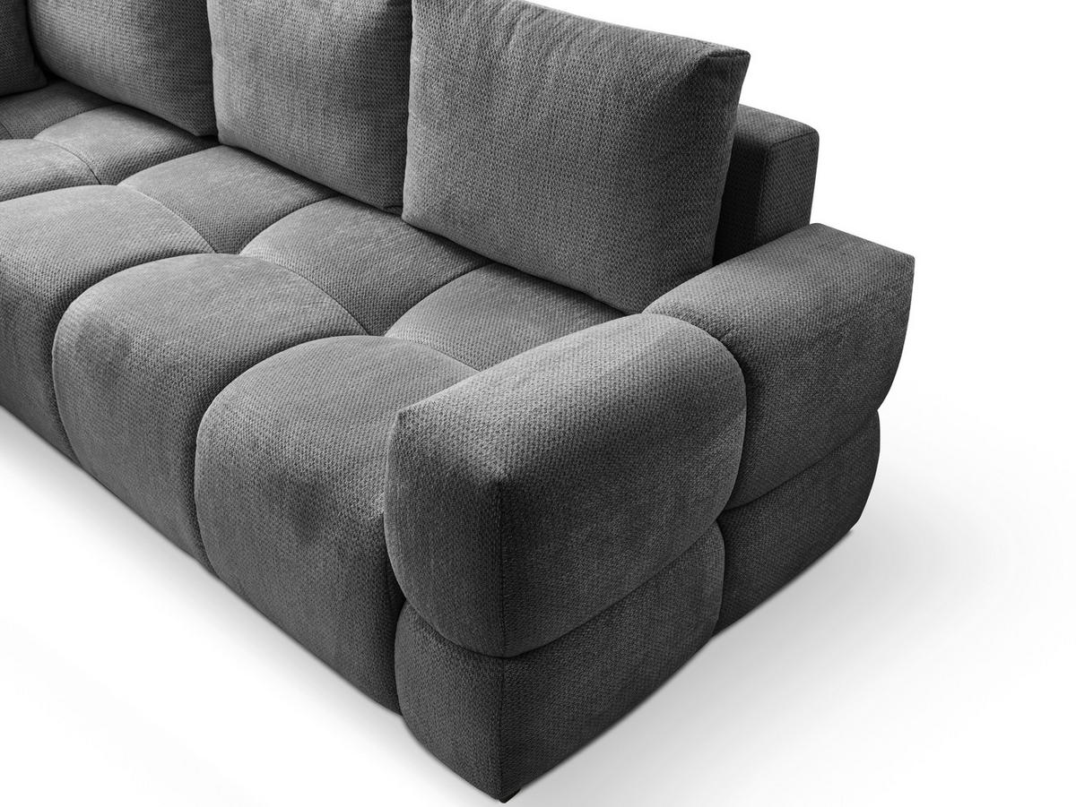 ECKSOFA Anthrazit Chenille  - Anthrazit/Schwarz, Design, Textil/Metall (267/185cm) - Stylife