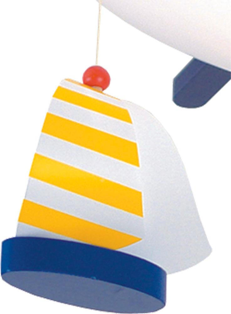 Thumbnail - Kinderdeckenleuchte Segelboote, Blau, Weiß, Metall, Kunststoff, Holzwerkstoff, 53x10x53 cm, Lampen & Leuchten, Innenbele...