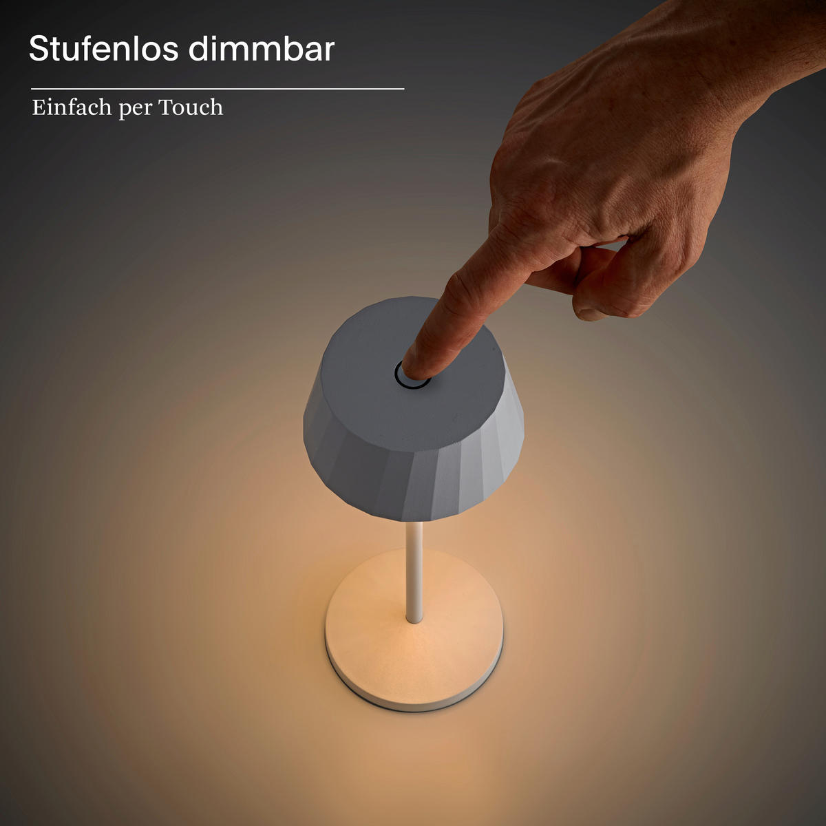 AKKU-TISCHLEUCHTE Facetta 9,2/9,2/22,2 cm   - Salbeigrün, Basics, Metall (9,2/9,2/22,2cm)