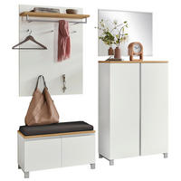 GARDEROBE 5-teilig 180/210/40 cm  - Weiss/Eichefarben, Design, Holz/Holzwerkstoff (180/210/40cm)