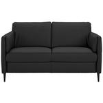 2,5-SITZER Latina in Echtleder Schwarz   - Schwarz, Design, Leder/Metall (164/84/99cm) - Dieter Knoll