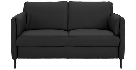 2,5-SITZER Latina in Echtleder Schwarz   - Schwarz, Design, Leder/Metall (164/84/99cm) - Dieter Knoll