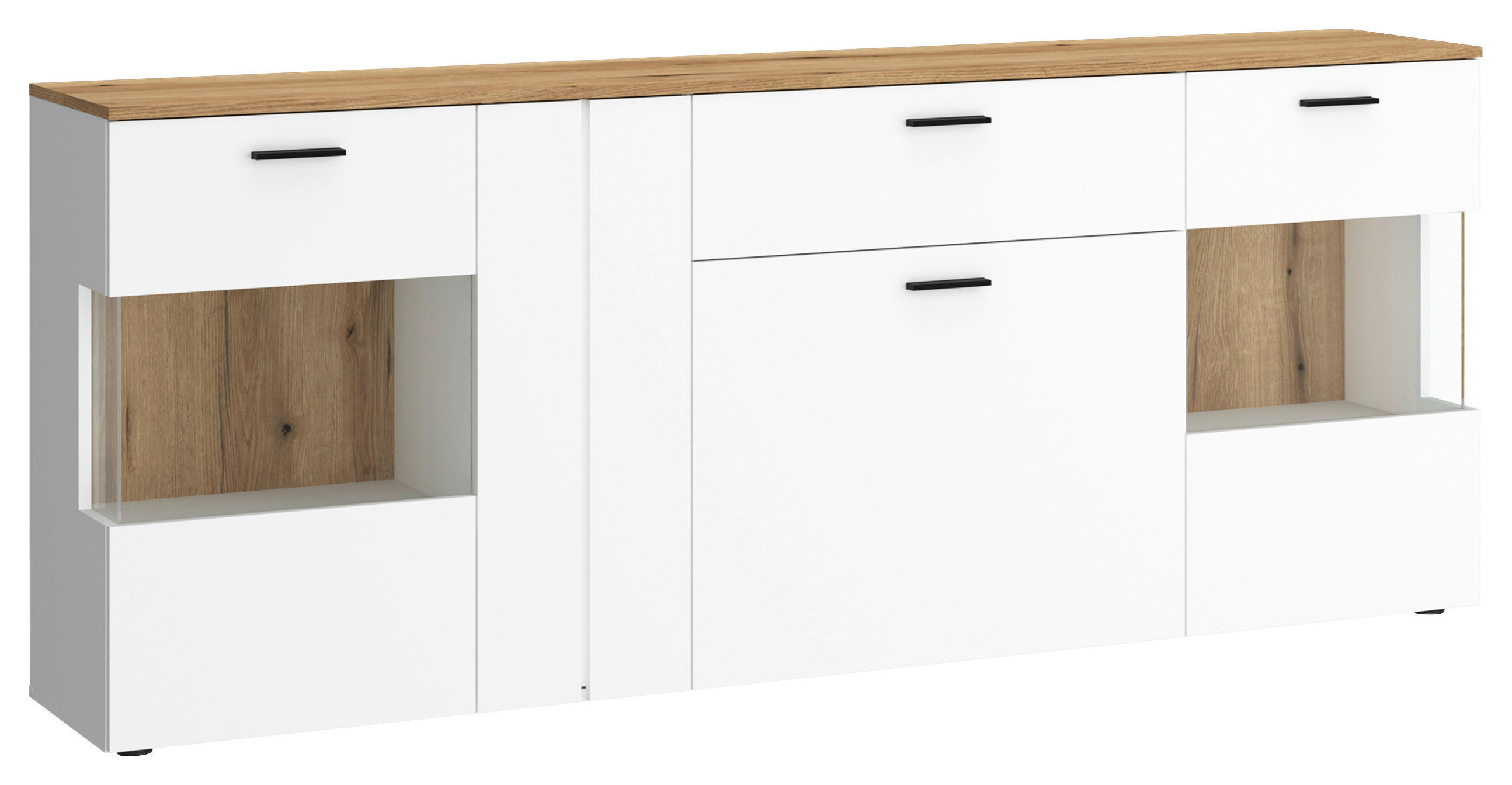 Sideboard Dalano Weiß/Eichefarben B: 199,1 cm