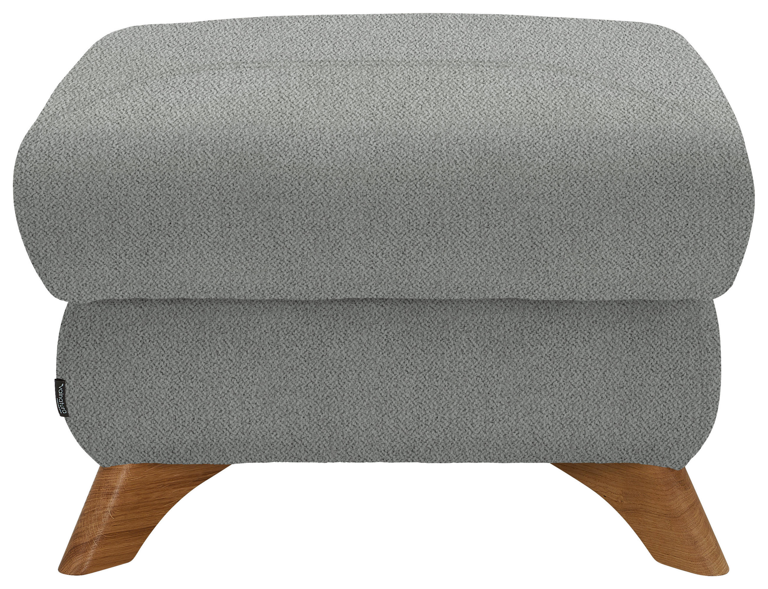 HOCKER Flachgewebe Hellgrau  - Eichefarben/Hellgrau, MODERN, Holz/Textil (65/47/65cm) - Valnatura