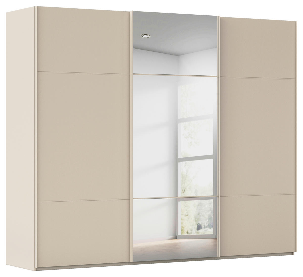 SCHWEBETÜRENSCHRANK 271/223/68 cm 3-türig Champagner  - Champagner, KONVENTIONELL, Glas/Holzwerkstoff (271/223/68cm) - Novel