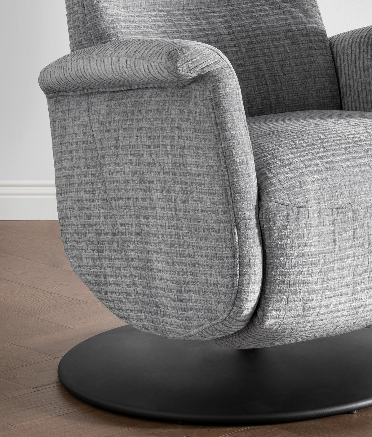 RELAXSESSEL in Textil Grau  - Schwarz/Grau, Modern, Textil/Metall (72/118/85-165cm) - Livetastic
