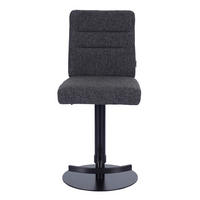 BARSKI STOL, siva, črna  - barve nerjavečega jekla/siva, Design, kovina/tekstil (42/90-115/57cm) - Novel