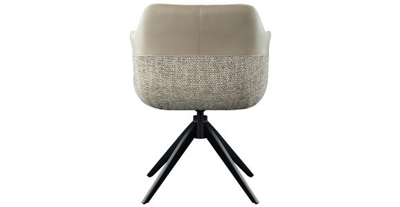 ARMLEHNSTUHL in Eisen Webstoff, Mikrofaser - Taupe/Schwarz, Design, Textil/Metall (62/83/60cm) - Novel