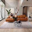 ECKSOFA in Echtleder Cognac  313/165 cm  - Cognac/Schwarz, Design, Leder/Metall (313/165cm) - Emilio Belluti