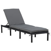 SONNENLIEGE 59/84/198 cm  - Schwarz, KONVENTIONELL, Kunststoff (59/84/198cm) - Gardenson