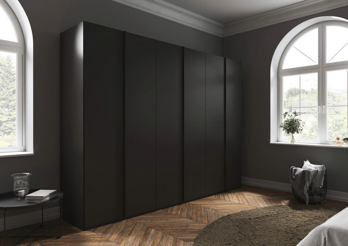 DREHTÜRENSCHRANK 301/235/61 cm,  in Graphitfarben, 6-türig  - Graphitfarben, Basics, Holzwerkstoff/Metall (301/235/61cm) - Novel