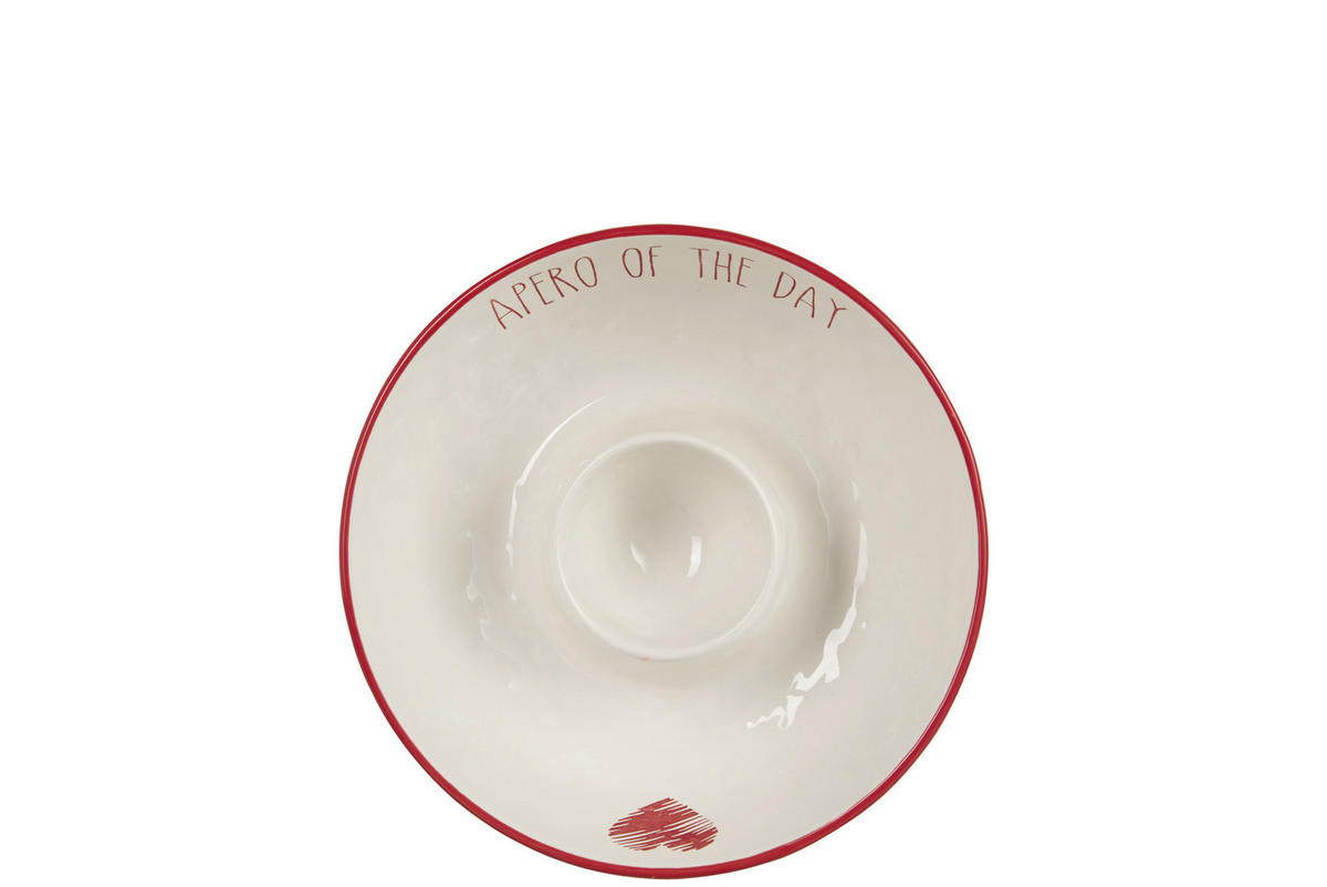 DIPSCHALE 25,5 cm  - Rot/Weiß, Basics, Keramik (25,5cm) - X-Mas