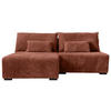 ECKSOFA in Cord Bronzefarben  - Schwarz/Bronzefarben, Modern, Holz/Textil (145/210cm) - MID.YOU