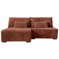 ECKSOFA in Cord Bronzefarben  - Schwarz/Bronzefarben, Modern, Holz/Textil (145/210cm) - MID.YOU