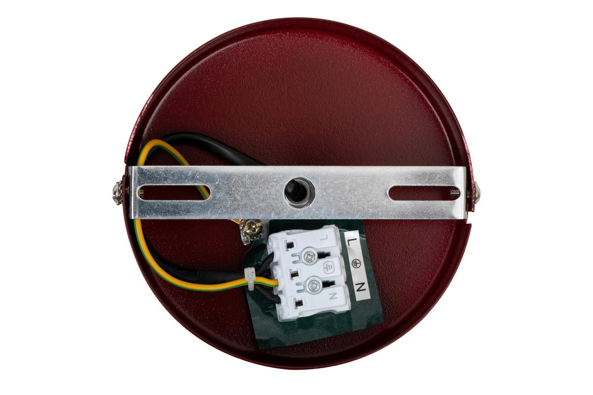 DECKENLEUCHTE 30/15 cm   - Dunkelrot, Design, Kunststoff/Metall (30/15cm) - Collet's Monde