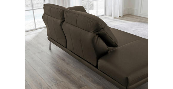 RÉCAMIERE in Echtleder Olivgrün - Chromfarben/Olivgrün, Design, Leder/Metall (209/85-109/95-16cm) - Dieter Knoll
