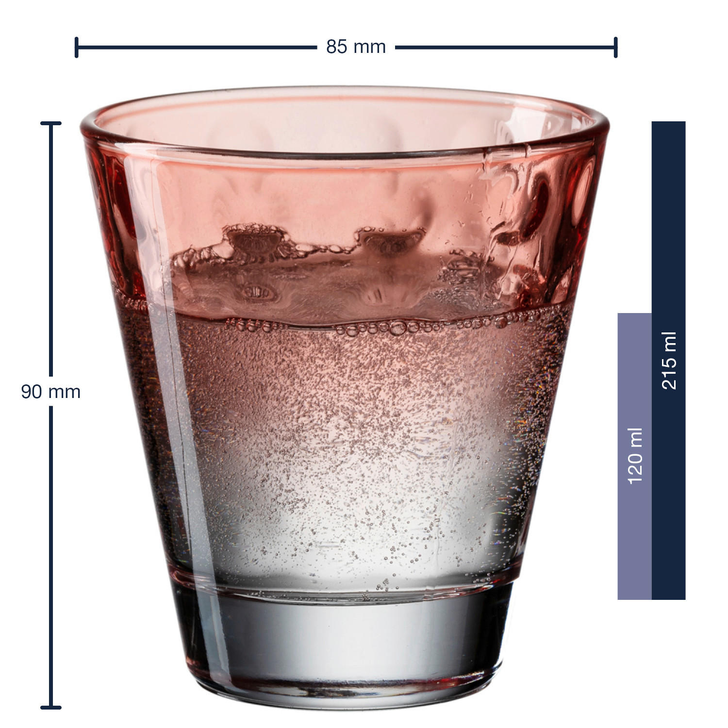 GLÄSERSET Optic 6-teilig  - Türkis/Blau, KONVENTIONELL, Glas (8,5/9/8,5cm) - Leonardo
