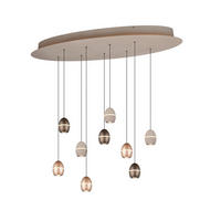 LED-PENDELLEUCHTE Bedford 110/200/36 cm   - Platinfarben/Dunkelbraun, Design, Metall (110/200/36cm) - Trio Leuchten