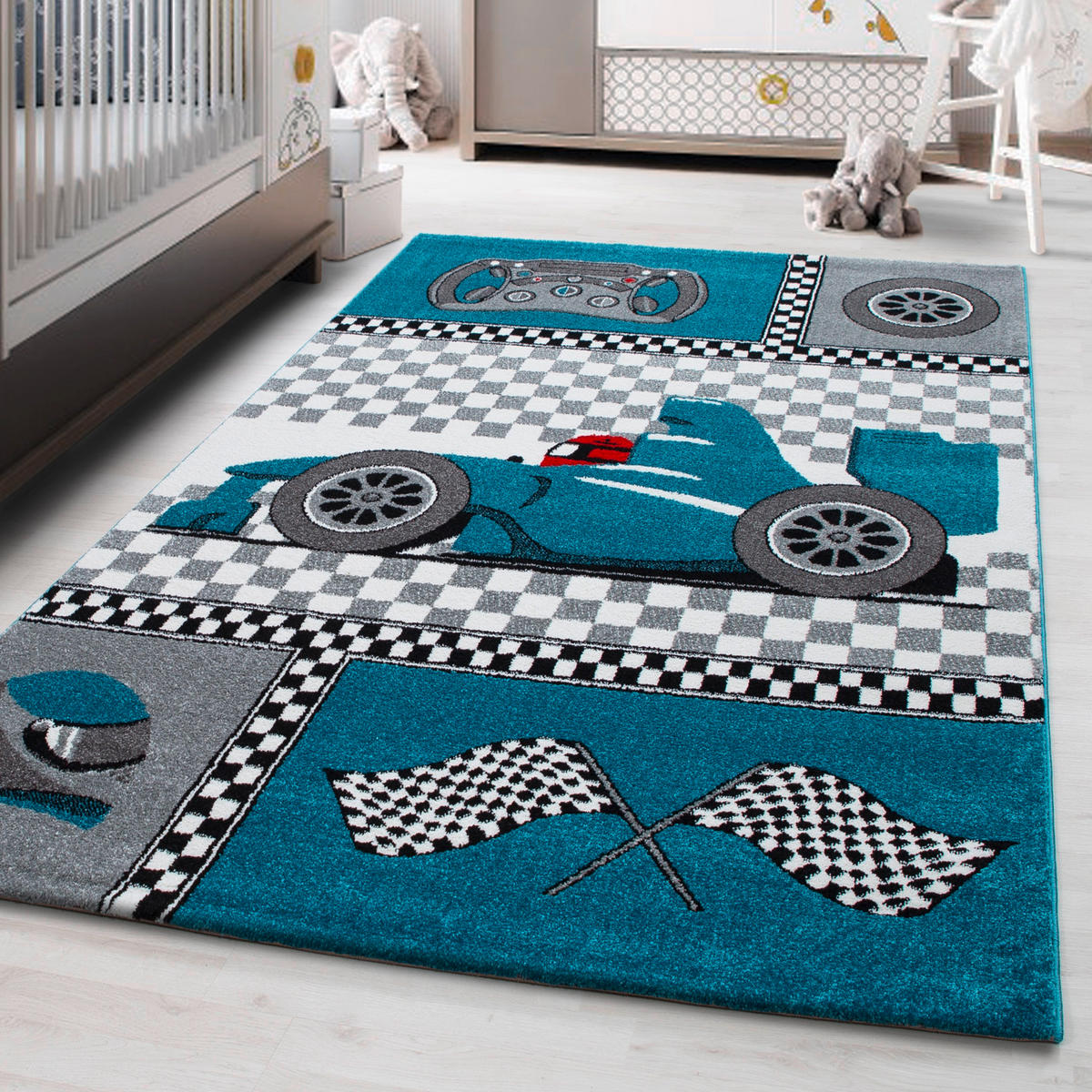 BARNMATTA 160/230 cm Kids 460  - blå, Trend, textil (160/230cm) - Ben'n'jen